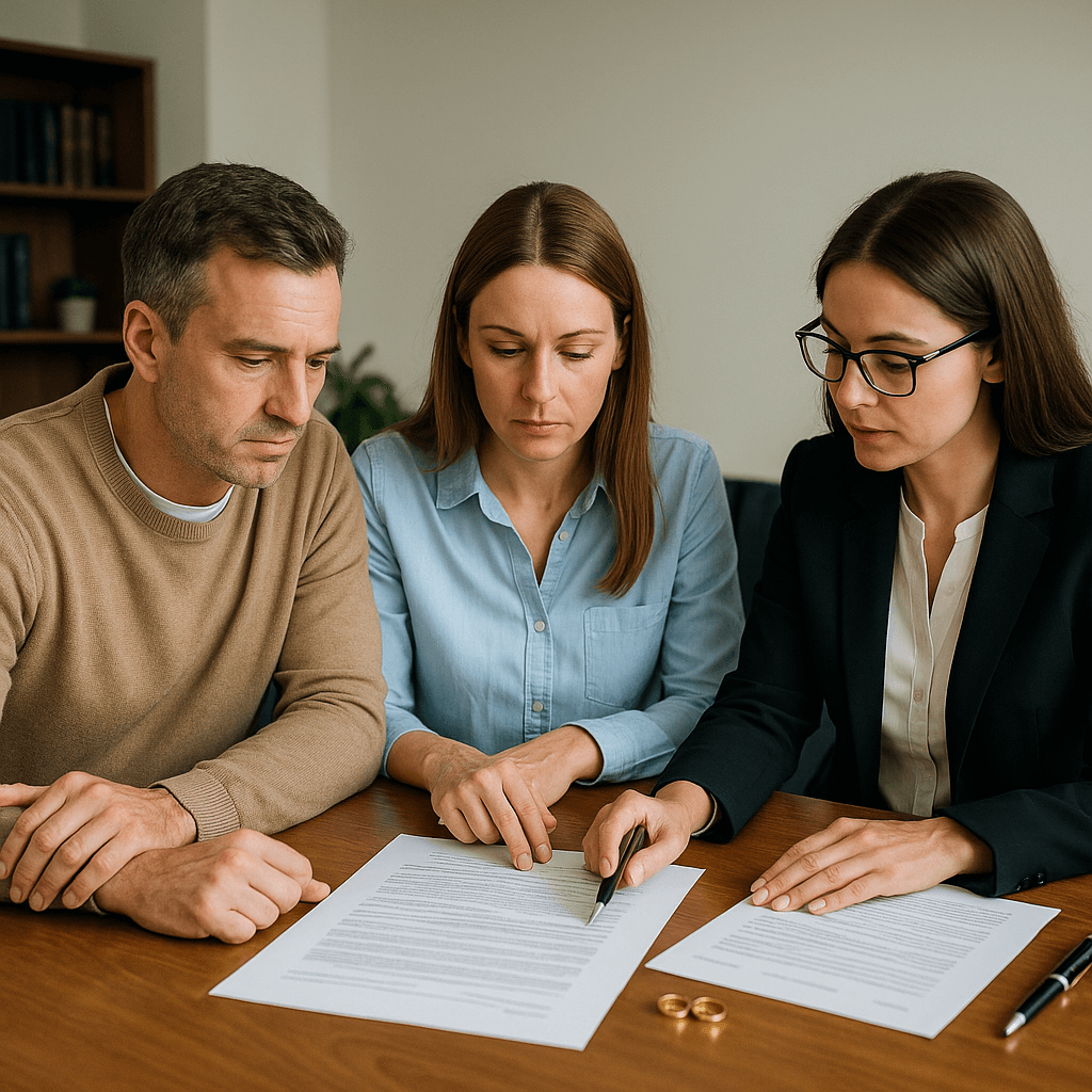 Abogada gestionando un caso de divorcio